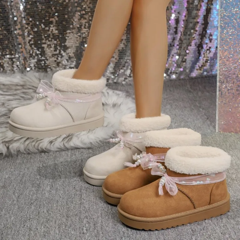 

Зимние теплые зимние ботинки. Женская хлопковая обувь на толстой мягкой подошве для улицы. Удобные теплые домашние женские ботильоны.