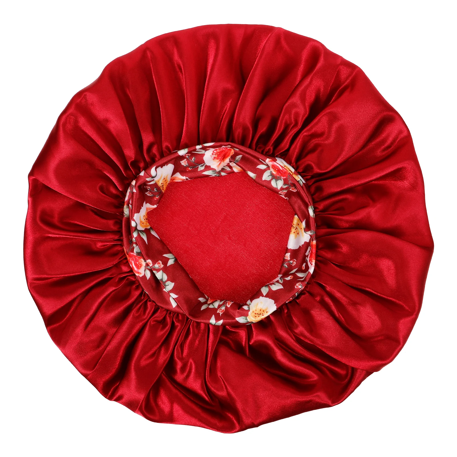 

Satin Elastic Adjustable Bonnet for Curly Hair Washing Home Large Edge Polyester Fiber Shower Cap