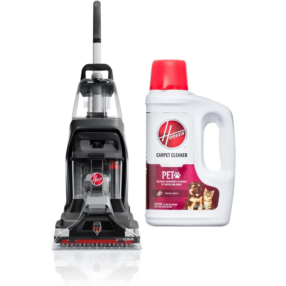 PowerScrub XL Машина для чистки ковров с раствором для защиты от пятен 64 унций Пять щеток для спинкраба Режим быстрой очистки Инструмент для обивки