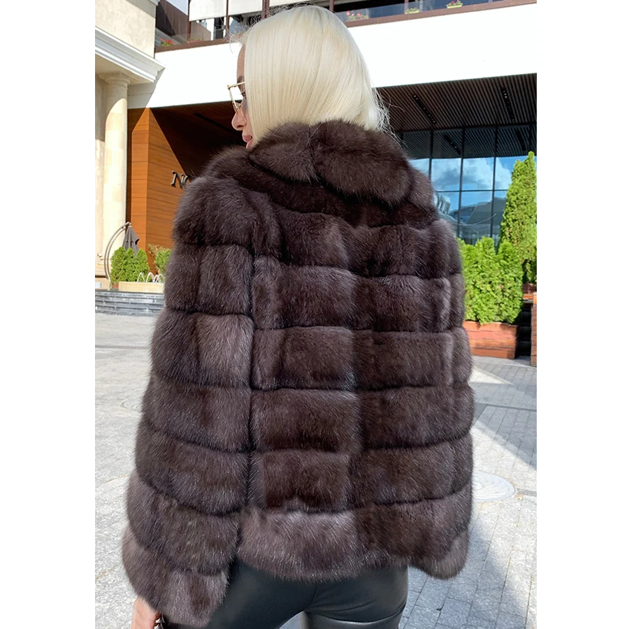 Womens Fox Fur Coat Genuine Fox Fur Coat Women Winter Short Clothing Warm Turndown Collar Coat Hot Selling