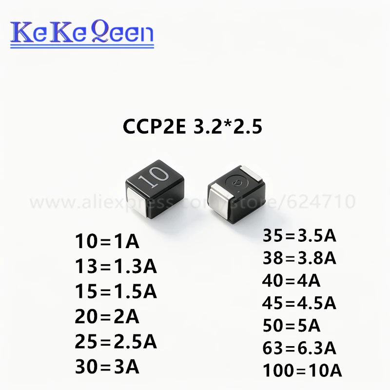 10 peças micro fusível 3.2*2.5mm ccp2e10/13/15/20/25/30/35/38/40
