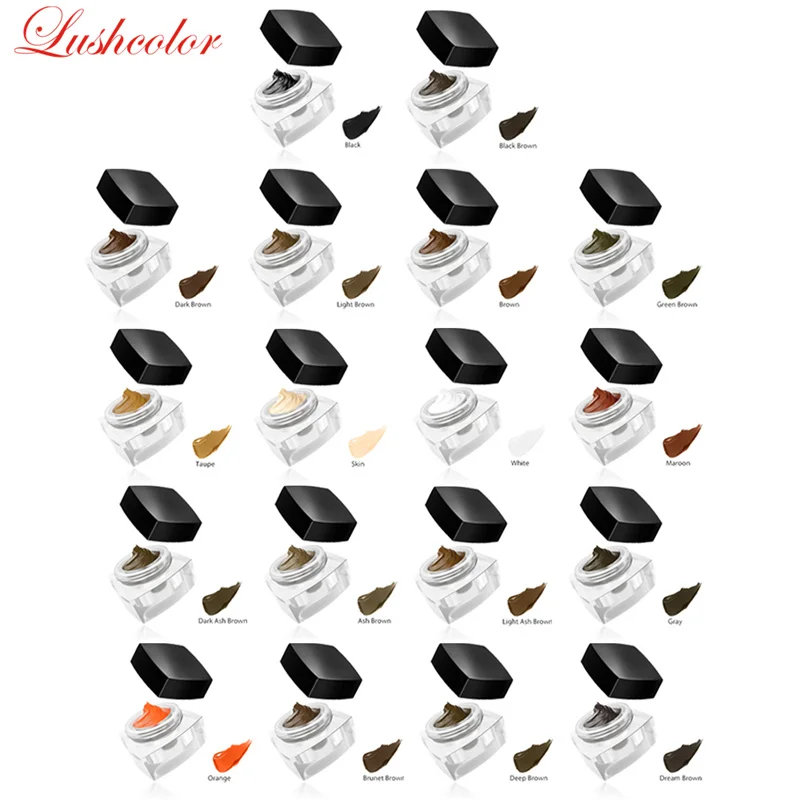 Luschcolor สีเทาสี Tattoo Pigment Microblading แต่งหน้ากึ่งถาวรครีมสีคิ้วความงามรอยสักอุปกรณ์ 5ML 1 Pc