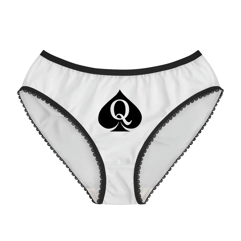 Queen of Spades Sexy Lace Underwear for Women Cute Black Lace Briefs Female Comfortable Breathable Lingerie Temptation Intimate