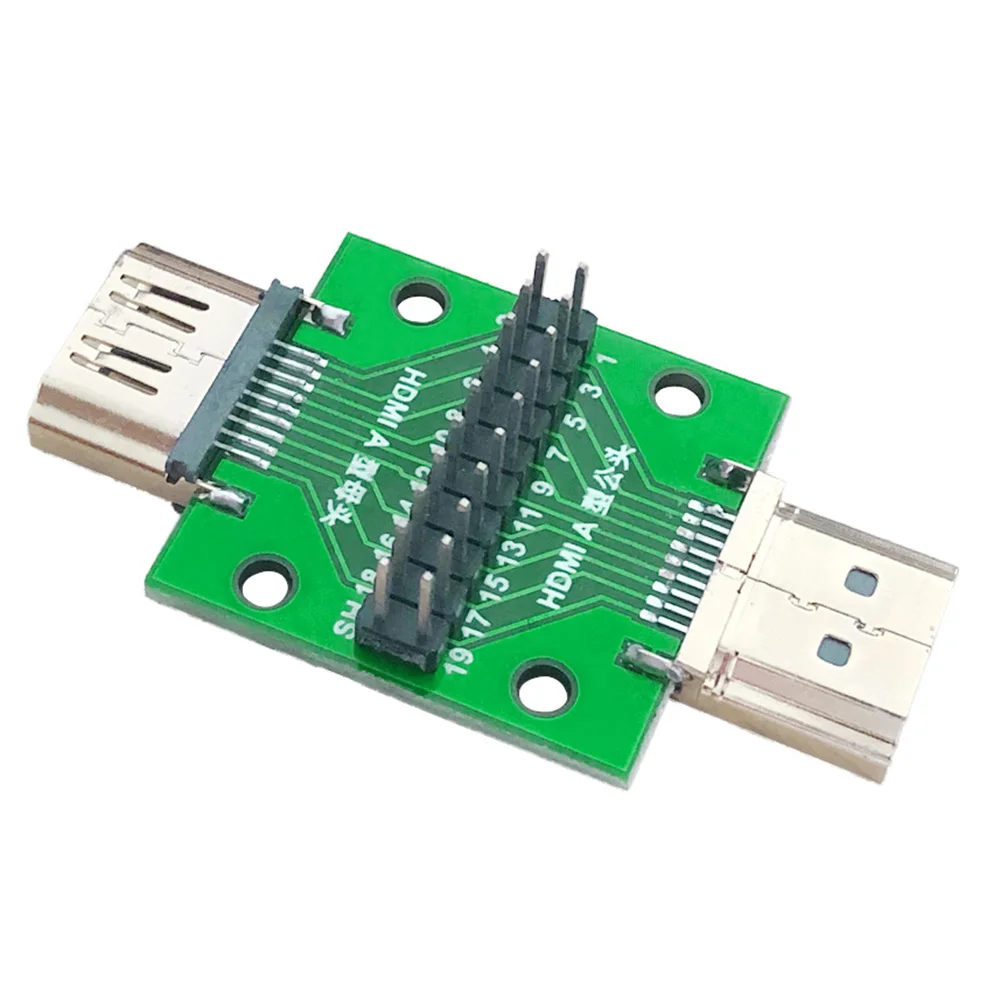 1-5pcs HDMI-Compatible Male Female Test Board MINI Connector PCB 2.54mm pitch 19pin DP HD A Female To Male Adapter Board