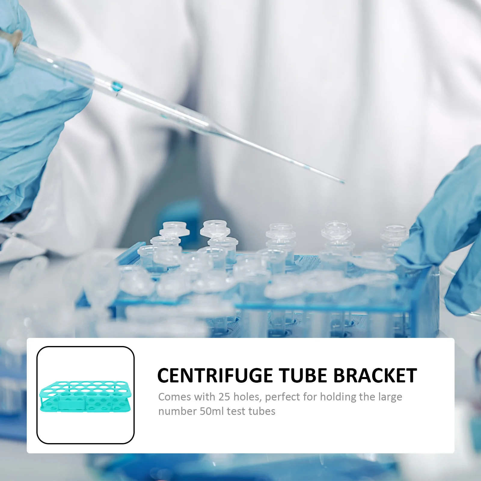 

25Holes Rack Plastic Test Holder Lab Shelf Lightweight Rack For 50Ml Tubes Tube Shelf Laboratory