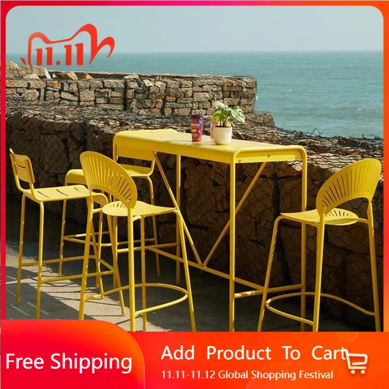 

Organizer Fashion Bar Chairs Outdoor Minimalist Lounge Waiting Bar Chairs Metal Modern Restaurant Banqueta Unique Furniture