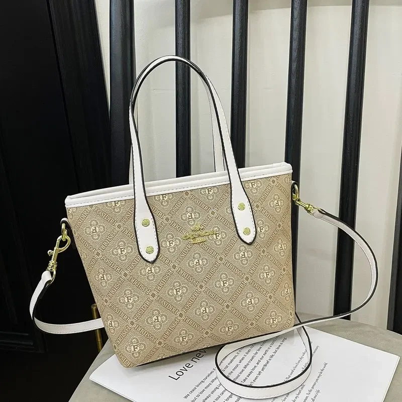 2025 ¡Nuevo! Bolso de mano de color contrastante de lujo ligero de alta gama |   Diseño de hombro portátil para mujer