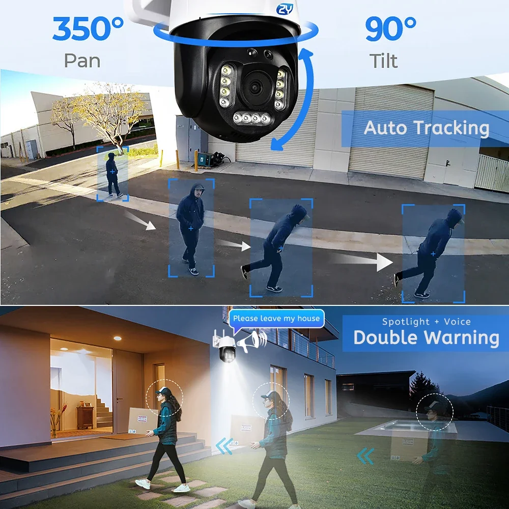 Imagem -03 - Câmera ip 4k Zoom Óptico 5x Câmera de Vigilância Wifi Externa Detecção de Veículo Humano Rastreamento Automático Câmera de Segurança Ptz Camhipro Visão Noturna Colorida Gravação em Cartão sd Conversa Bidireciona mp