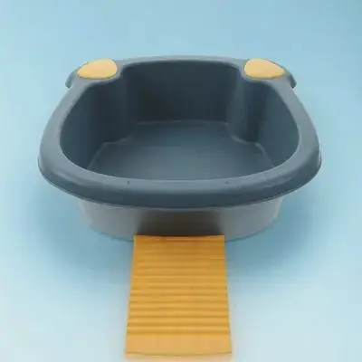 حوض غسيل وجه الطفل على شكل أذن القطة، لوح غسيل مخفي من قطعة واحدة، حوض غسيل ملابس يدوي للأطفال، مستلزمات منزلية بلاستيكية متعددة الأغراض