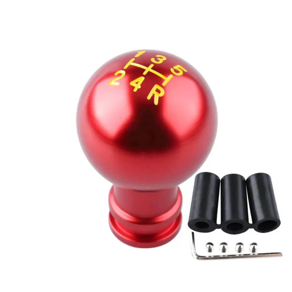 Aluminum Gear Shift Knob Round Shape Manual Automatic Car Shifter Lever Transmission 5 Speed Car Gear Level Knobs Automobile