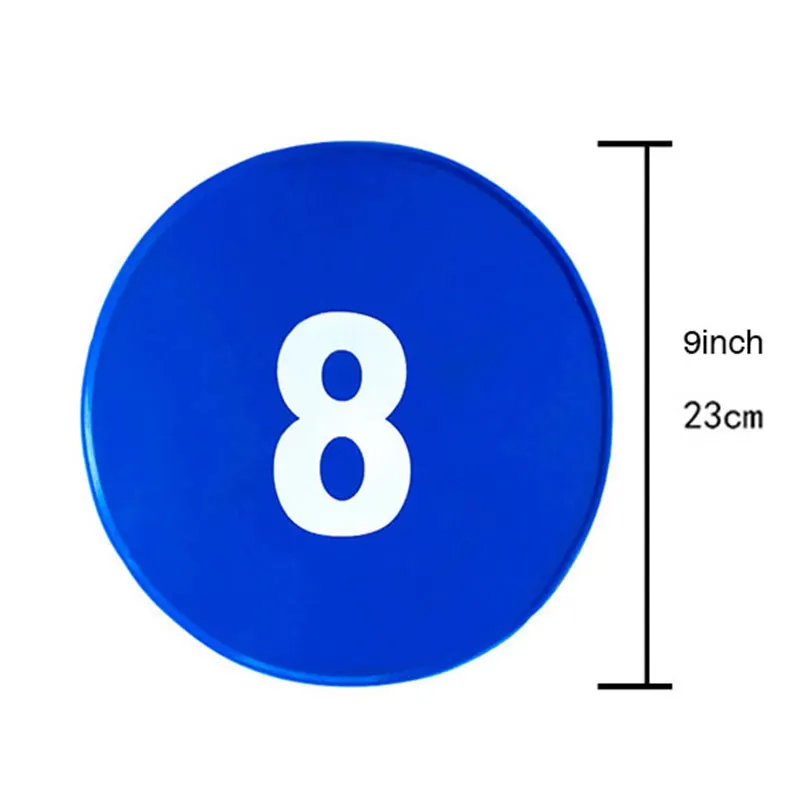 9inch Numbered Floor Spot Markers Set Non Slip Agility Flat Disc Cones for Soccer Basketball Football Baseball 1-10