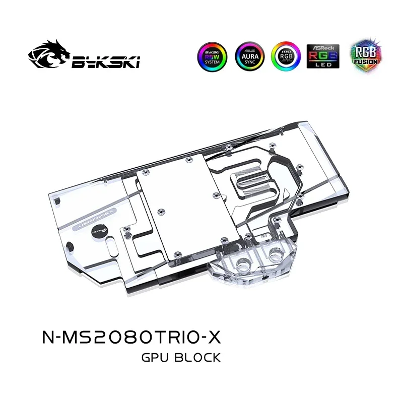 Imagem -05 - Bykski N-ms2080trio-x Gpu Bloco de Água para Msi Rtx 2080 Trio 2080 2070 Super Trio Placa Gráfica Bloco Vga Gpu Cooler