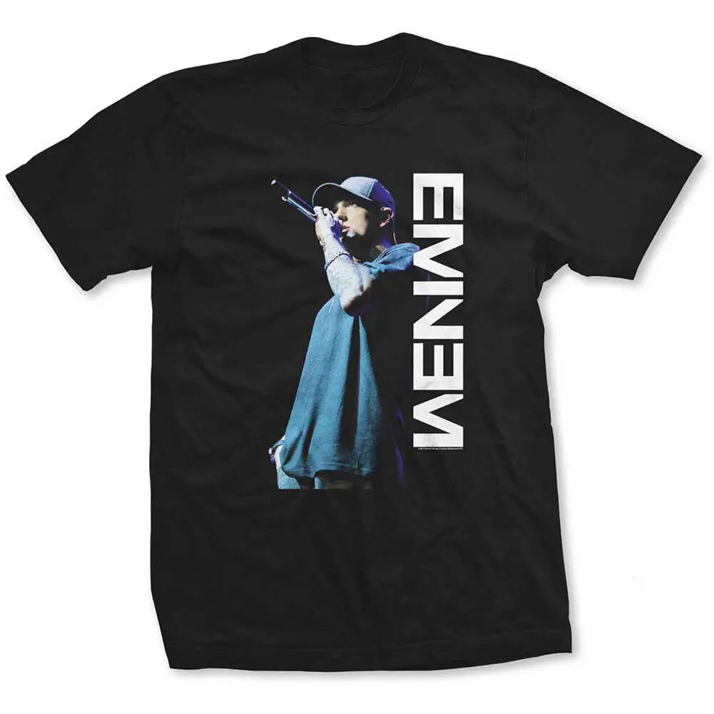 Men's Eminem Mic Pose Slim Fit T shirt Large Black