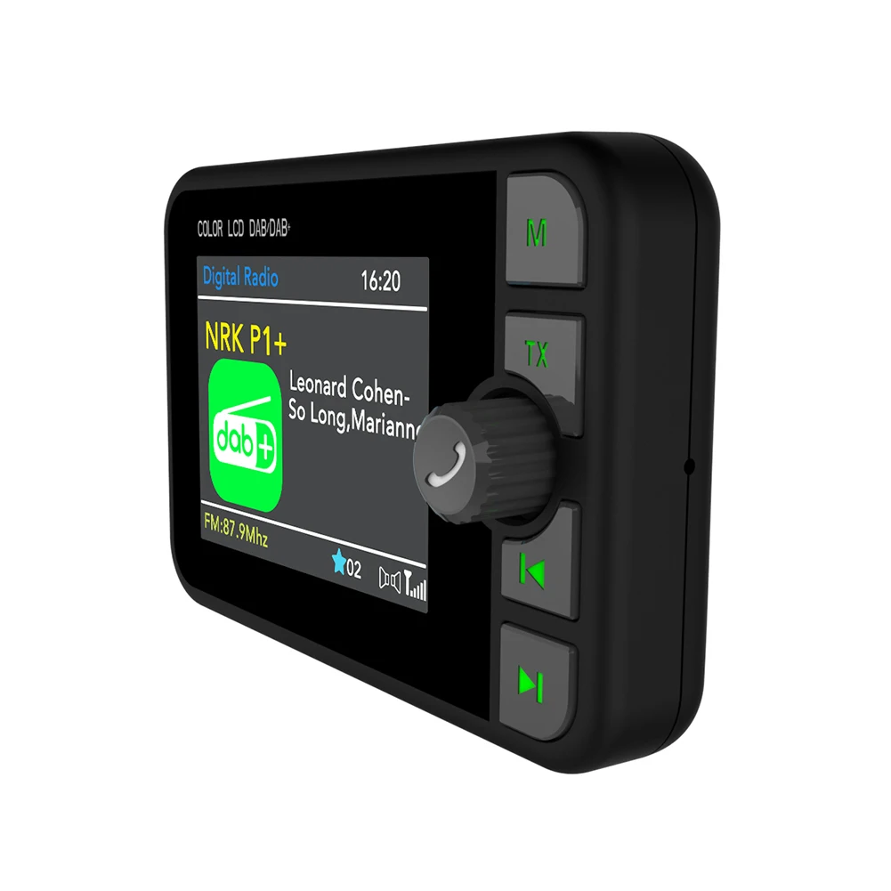 Pemutar MP3 Stereo Layar LCD Warna 2.4 Inci Adaptor Siaran Sinyal Digital Penerima DAB+ Pemancar FM MP3 Hands-free untuk Mobil