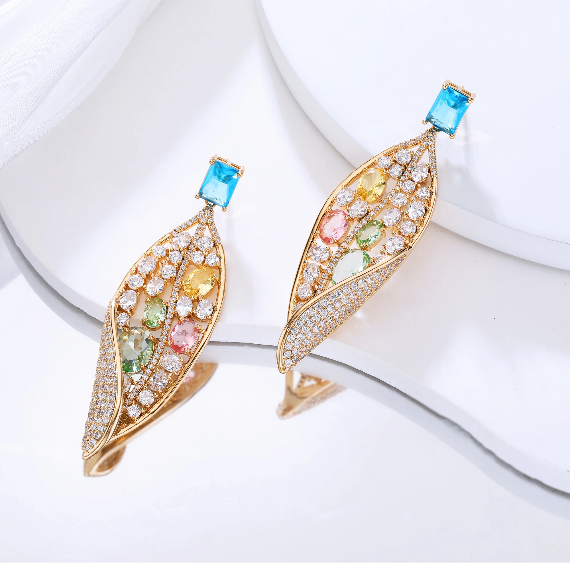 

Fashion Zirconia Earrings Gold Plated For Women's Jewelry