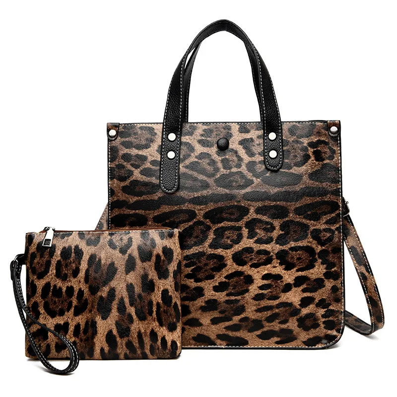 

Classic Leopard Design Women Handbags Luxury PU Leather Tote Shoulder Bags for Teen Girls Messenger Bags Woman Large Capacity