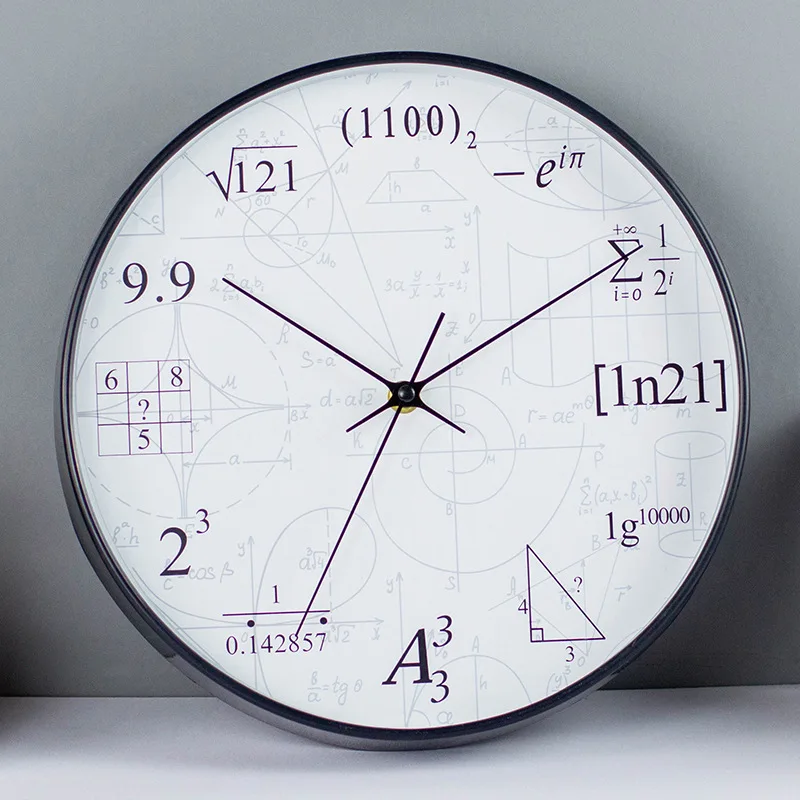 Math Formula Wall Clock Creative Mathematical Equations Clock Home Study Classroom Decor Wall Clock Gift for Students Teachers