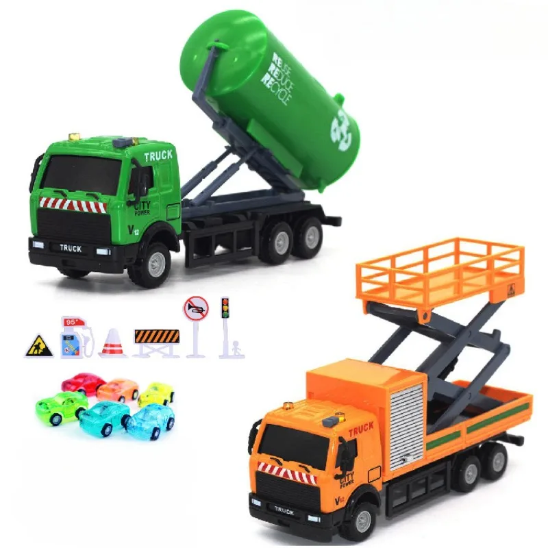 Original Children's Toy Model Car Alloy Car Sanitation Vehicle Engineering Lift Car Qversion Mini Model Toys Gifts Collection