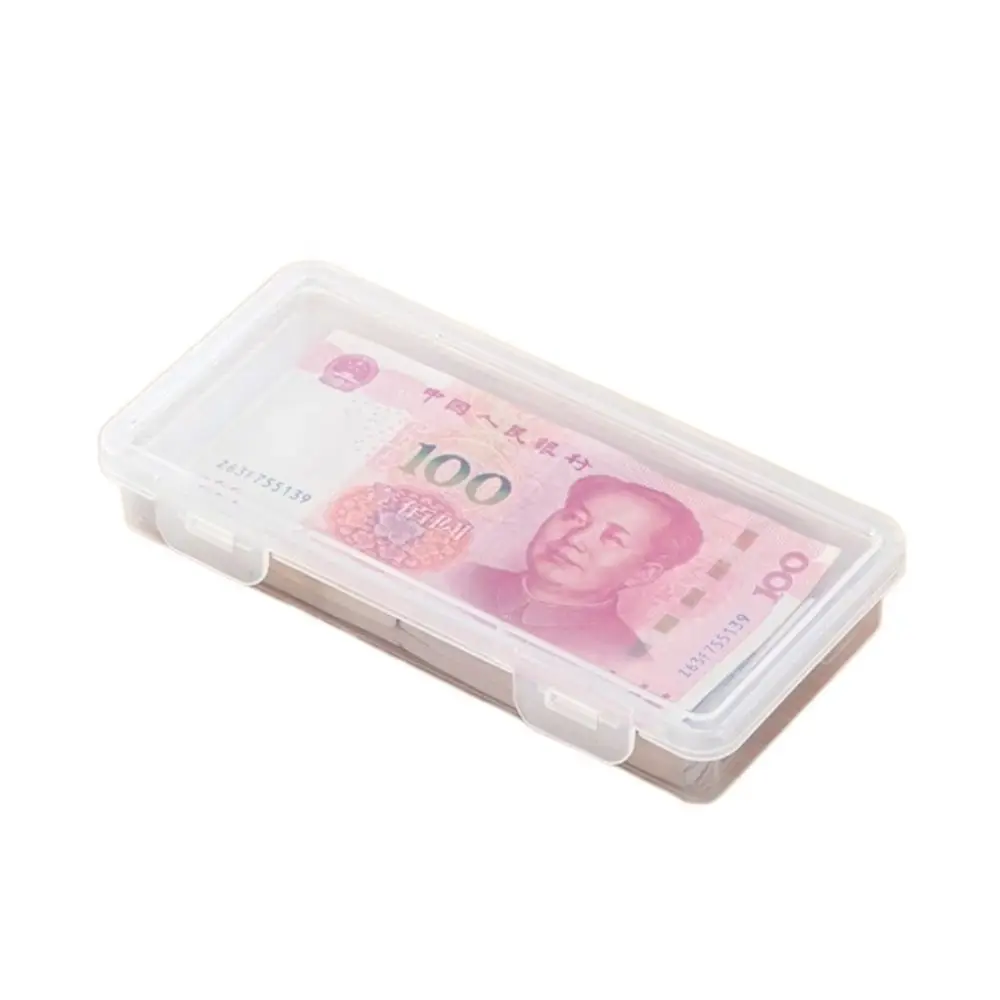 PP Paper Money Storage Box Transparent Large Capacity Currency Banknote Case Convenient Portable Coin Storage Collection Holder