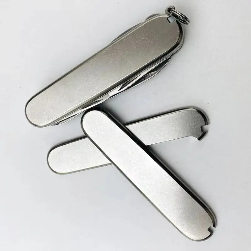 4 Patterns Knife Titanium / Brass Handle Scales Patches for 91MM Victorinox Swiss Army Knives Non-slip Shank Scale DIY Make Part
