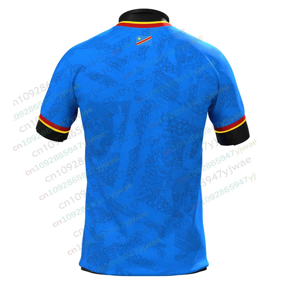 2026 Dr Congo Heritage Football Jersey Blue Breathable Speed Drying Sportswear Outdoor Training Tee Summer Men'S T-Shirt