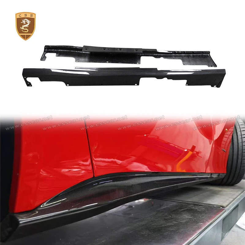 

Wholesale Dry Carbon Fiber Car Side Skirt Panel Pedal Extension For Ferrari F12 2012-2014 Welcome Step Underboard Car Styling