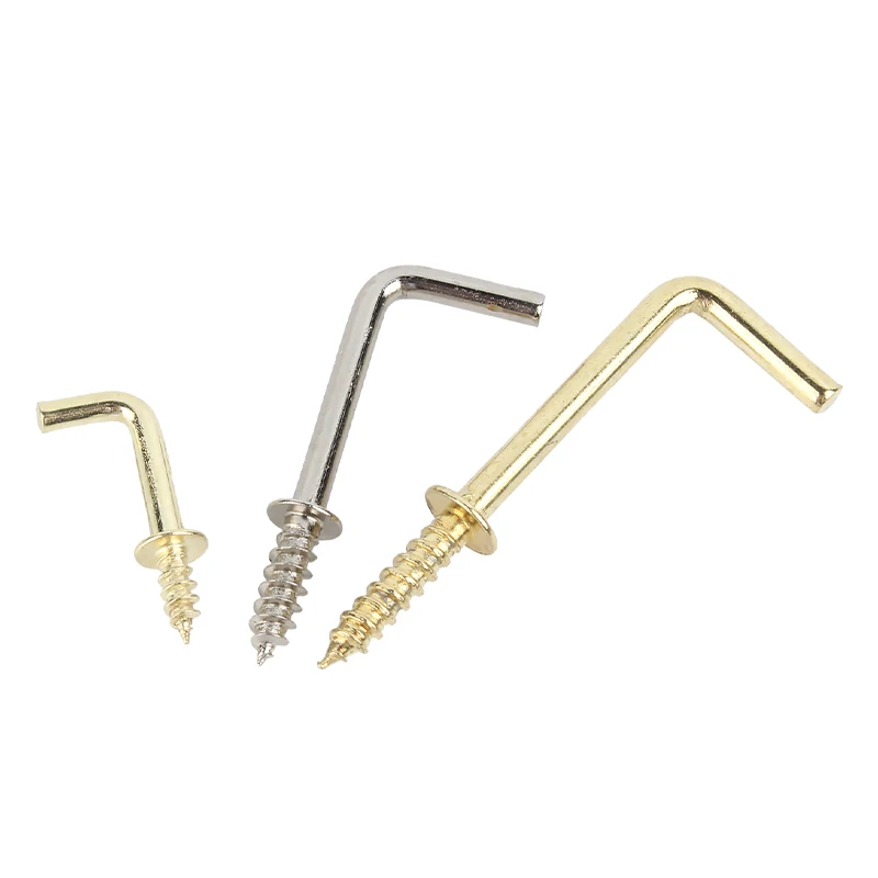 100-500 قطعة L على شكل المسمار الذاتي التنصت الكربون الصلب L-شكل الزاوية اليمنى المسمار هوك لتعليق الصورة إطار صور ضوء المصباح #4