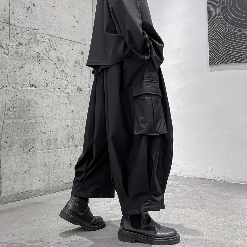 

Pop 2024 Streetwear Men Harem Pants Men High Street Black Wide-Leg Trousers Hip Hop Jogging Pants Male Cargo Pants Oversized 5Xl