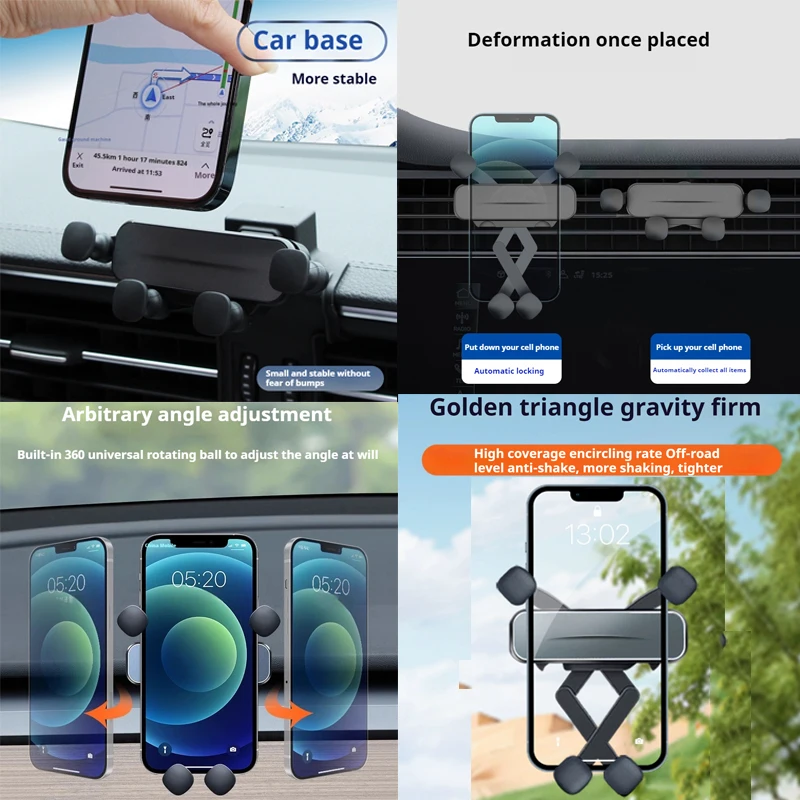 Car Phone Holder For Skoda Octavia 5e 2015-2020 Gravity Stand Mount Support Horizontal GPS Mobile Bracket Accessories With Base - view 5