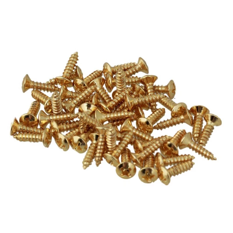 

150X Guitar Bass Screws Parts For Scratchplates Pickguard, Gold