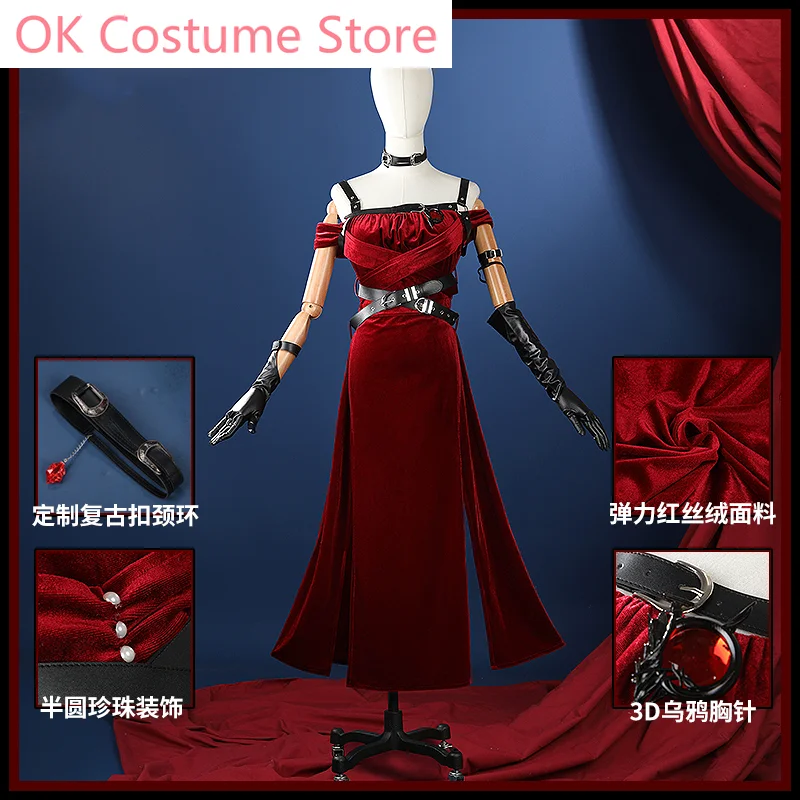 Love And Deepspace Master Control Red Dress The Darkness Is Beautiful Red Velvet Cosplay Costume Cos Game Anime Party Uniform