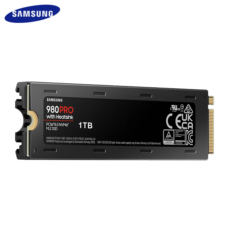 Imagem -04 - Samsung-ssd de Estado Sólido Interno para pc 100 Original 1tb Nvme M.2 Ssd 2tb 980 Pro Dissipador de Calor Pcie 4.0 Gen Compatível com Ps5