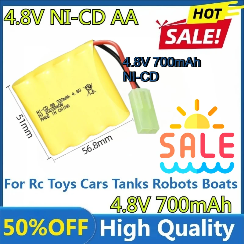 

For Rc Toys Cars Tanks Robots Boats Guns Parts 4*AA 4.8 V Volt Ni-CD Bateria Tamiya Plug High Quality 4.8V 700mAh NICD Battery