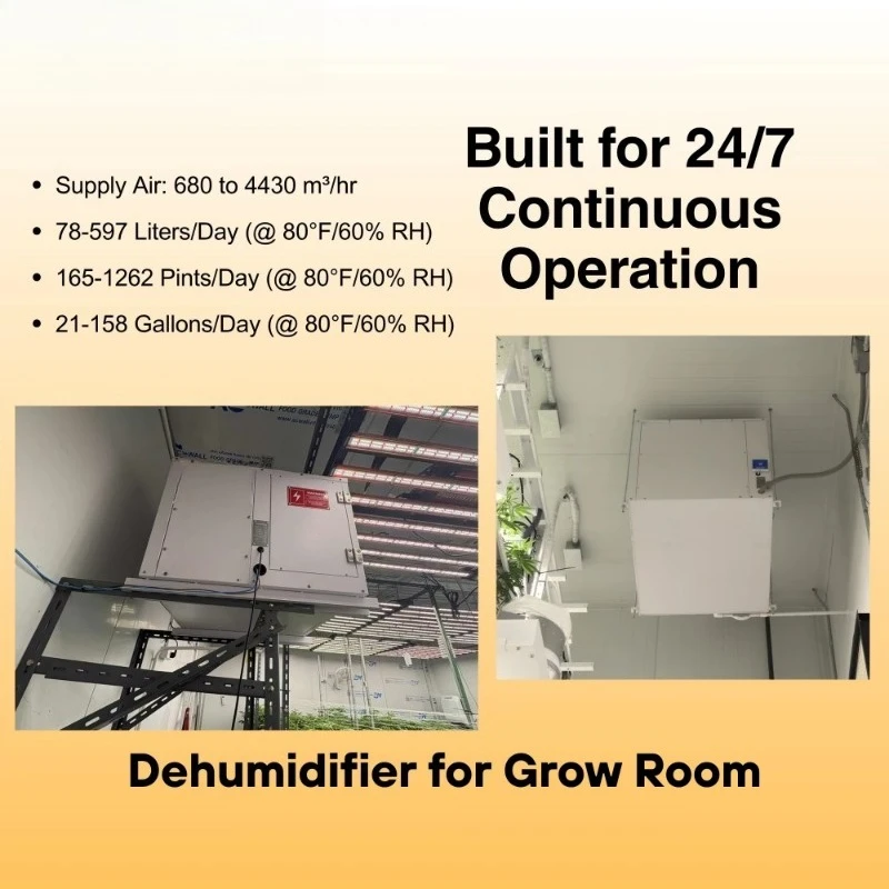 ETL CE 355L/Day 750 Pint Commercial Grow Room Dehumidifier - Industrial Greenhouse Ceiling/Ducted, WiFi App Control view 6