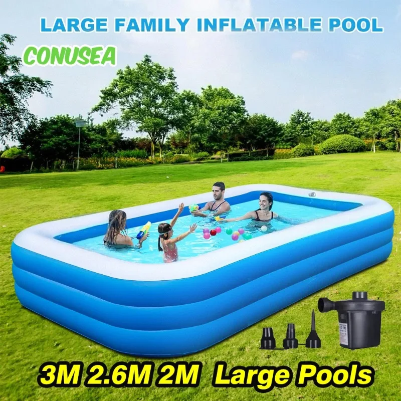 Aufblasbarer Pool, 2 m, 2,6 m, große Familien-Schwimmbäder, abnehmbarer Garten, Hinterhof, Spiele im Freien, Wasser-Party-Spielzeug für Kinder und Erwachsene, Baby