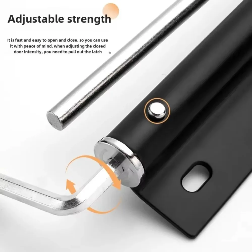 Stainless Steel Automatic Door Closer Anti-Collision Push-Pull Door Silent Door Closer Easy Home Use Hydraulic Adjustable
