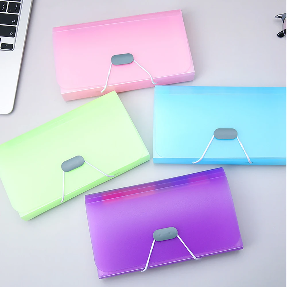 A6 Candy Color 13 Grid Organ Pack, Multi Layer Folder Ticket Holder, Data Book, Document Storage