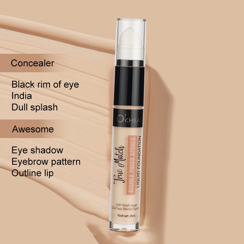 Penna correttore per fondotinta liquido a lunga durata Copertura impermeabile Macchie scure Segni di acne Matita per trucco Strumento di bellezza essenziale Trucco