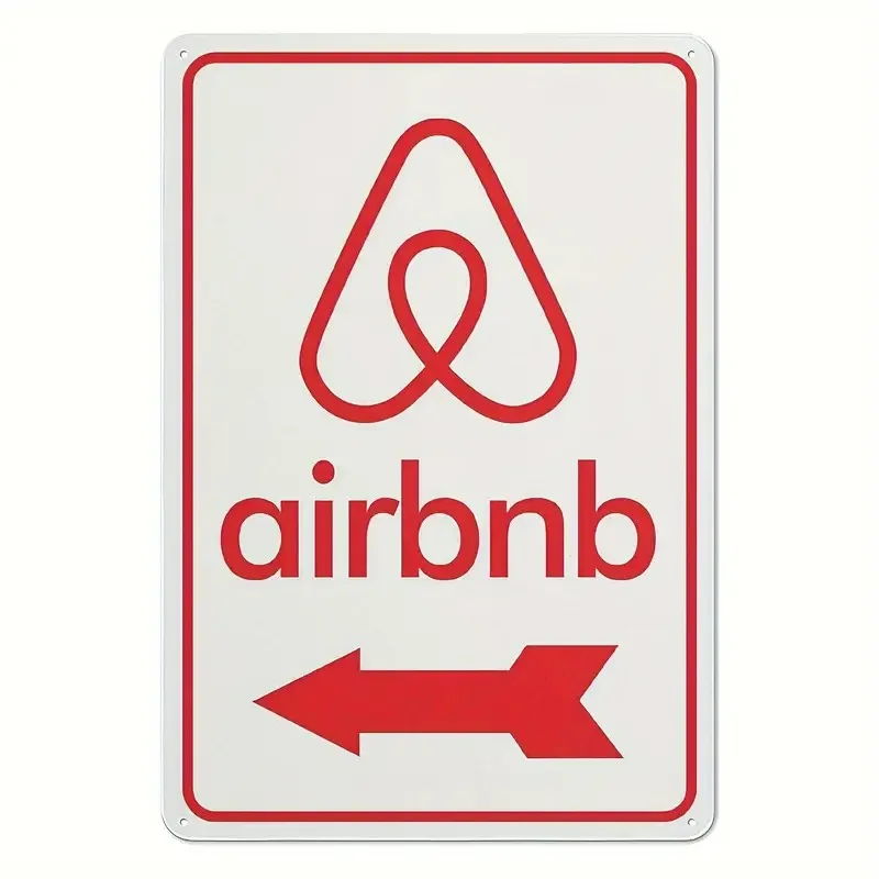 [Vintage Airbnb Sign] Retro Vintage Metal Sign | Casual Chic Wall Art for Home & Entryway, Decorative Tin Sign, No Power Needed,