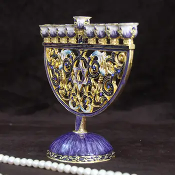 Enamel Menorah Candelabra 1