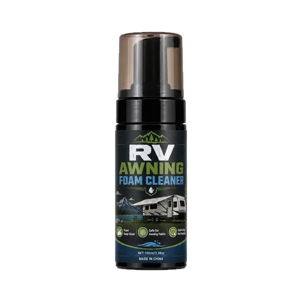 RV Awning Foam Cleaner 100ml Portable Spray Removes Stains Bird Droppings Quick Dry No Disassembly For Camper Tent
