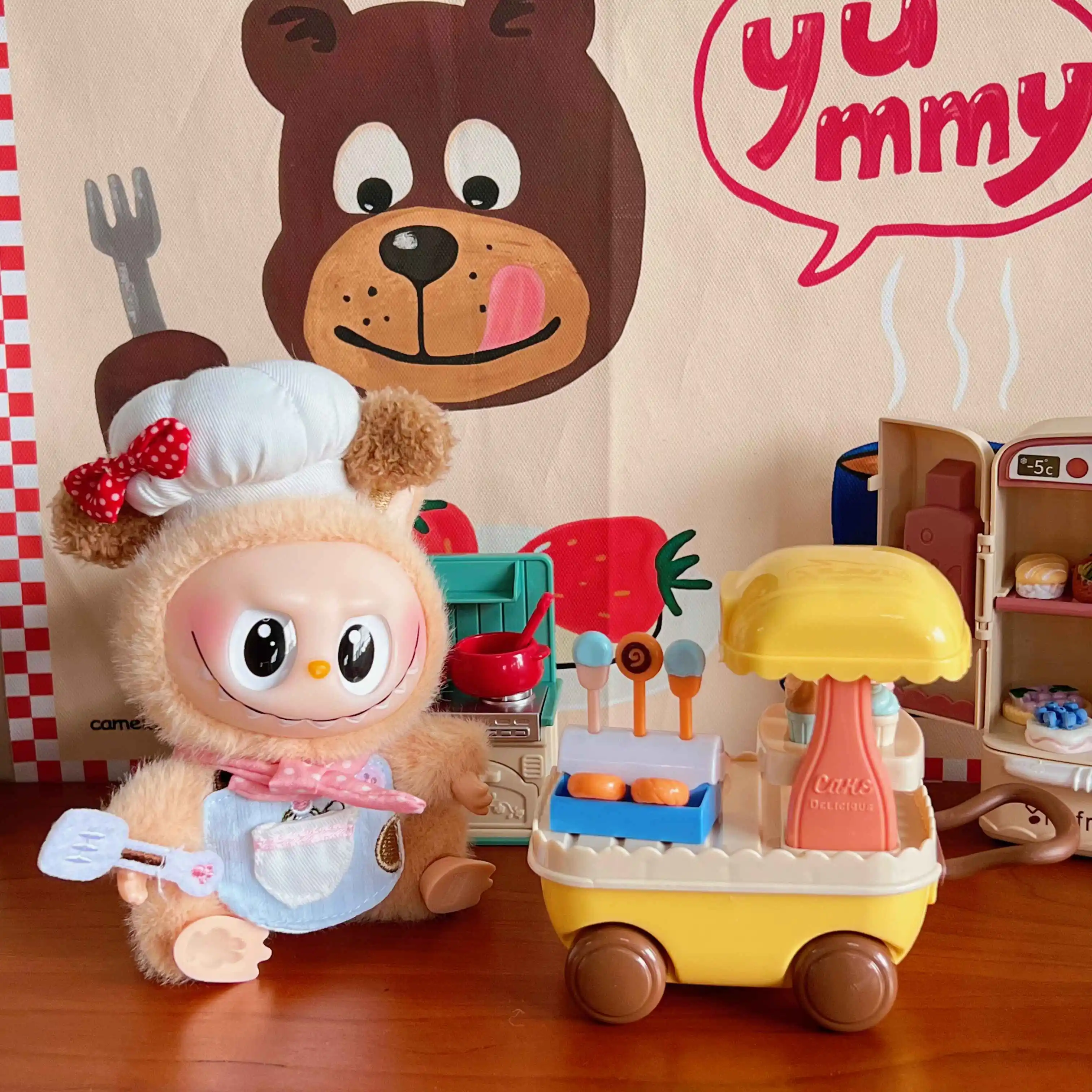 

labubu doll clothes, first and second generation ice cream series pendants, vinyl figurines, chef doll clothes