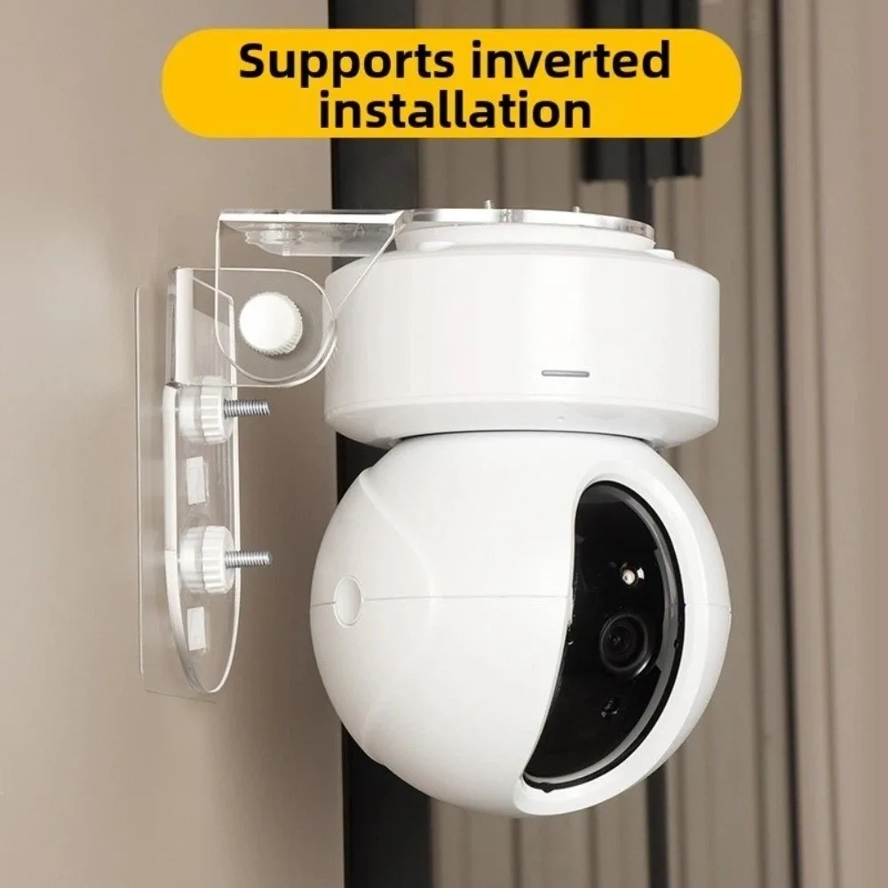 Acrylic Video Surveillance Camera Mount L Shape Adjustable-angle Security Camera Brackets Upside-Down Mount Drill-Free Fixer