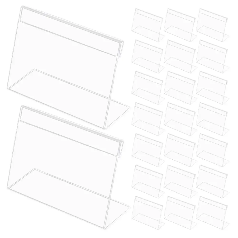 

30 шт. акриловых прозрачных L-образных держателей для ценников, подставок для табличек и этикеток для розничных магазинов и супермаркетов