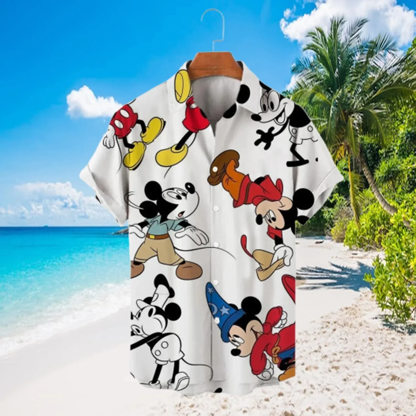 Disney Characters Hawaiian Shirt Mickey And Friends Summer Shirt Men's Disney Hawaiian Shirt Retro Button Short Sleeve Shirt