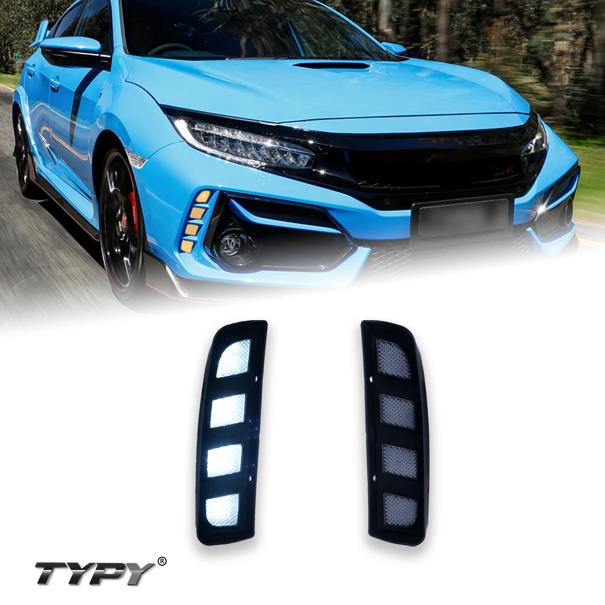 

Новинка, стильная Автомобильная противотуманная модель Type-Y для Honda CIVIC Typer R 2017-2020, Дневной Водонепроницаемый сигнал поворота