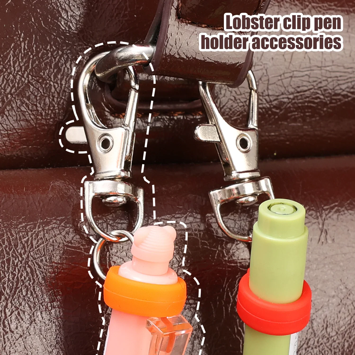 Multifunctional Lobster Clasp Pen Holder Clip Silicone Nurses Pencil Clips Accessories Anti Lost Key Ring Keychain Pens Clamp