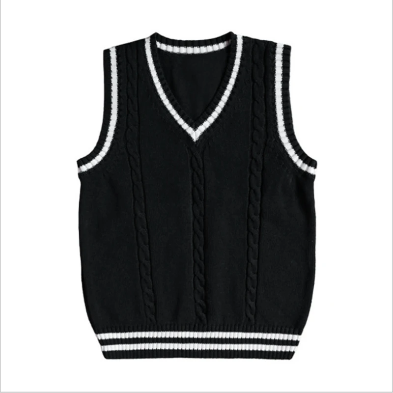 Children Sweater School Uniform Vest Girl Knitted Wool Vest College Style Camisole Baby Boy Sweater كنزة صوفية ملابس شتويه اطفال