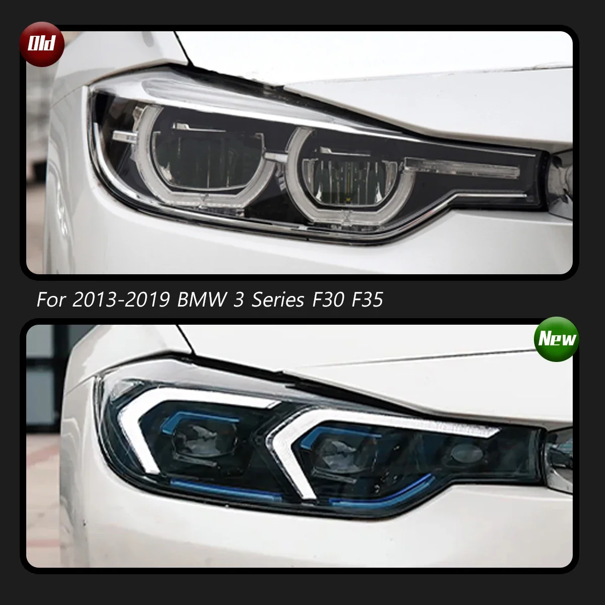 ไฟรถยนต์ LED 2013-2018 F30ไฟหน้ารถแบบพิมพ์สำหรับ BMW 3 Series อุปกรณ์เสริมรถยนต์สัญญาณเลี้ยวกลางวัน lampu Jalan ไดนามิก