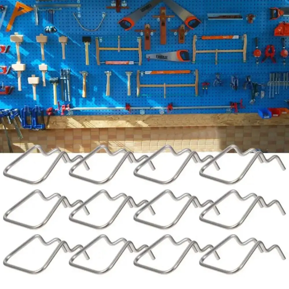 5Pcs Pegboard Plier Holders Stainless Steel Double Loop Pegboard Hooks Accessories Shelving Display Hooks for Store